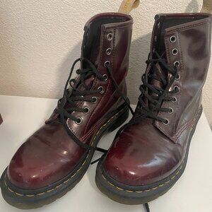 Dr. Martens Vegan 1460 Lace Up Boots in Red (W7)